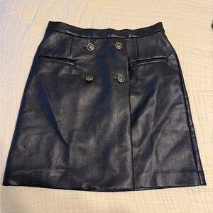 Ann Taylor navy faux leather skirt size 10p